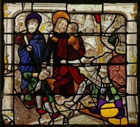 Fönster som visar Judas förräderi